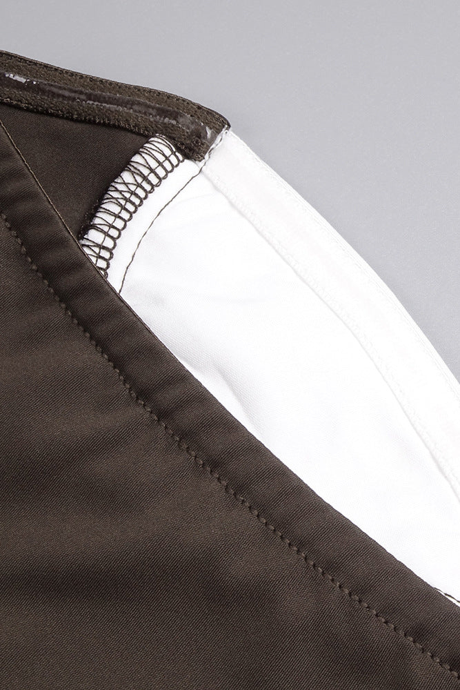 Strapless Drop Waist Pleated Gown