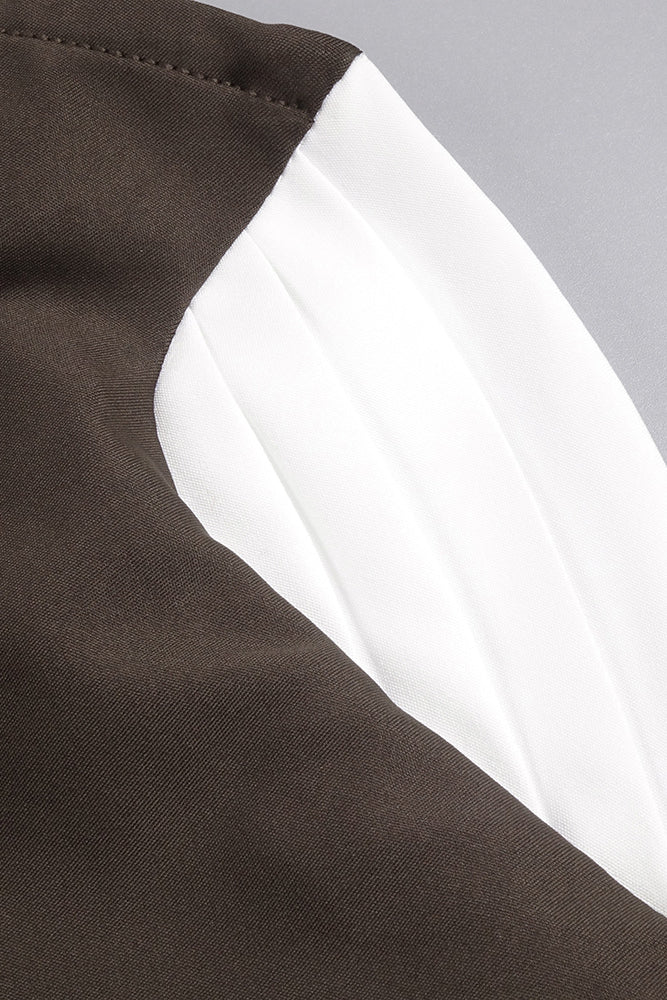 Strapless Drop Waist Pleated Gown