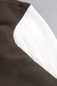 Strapless Drop Waist Pleated Gown