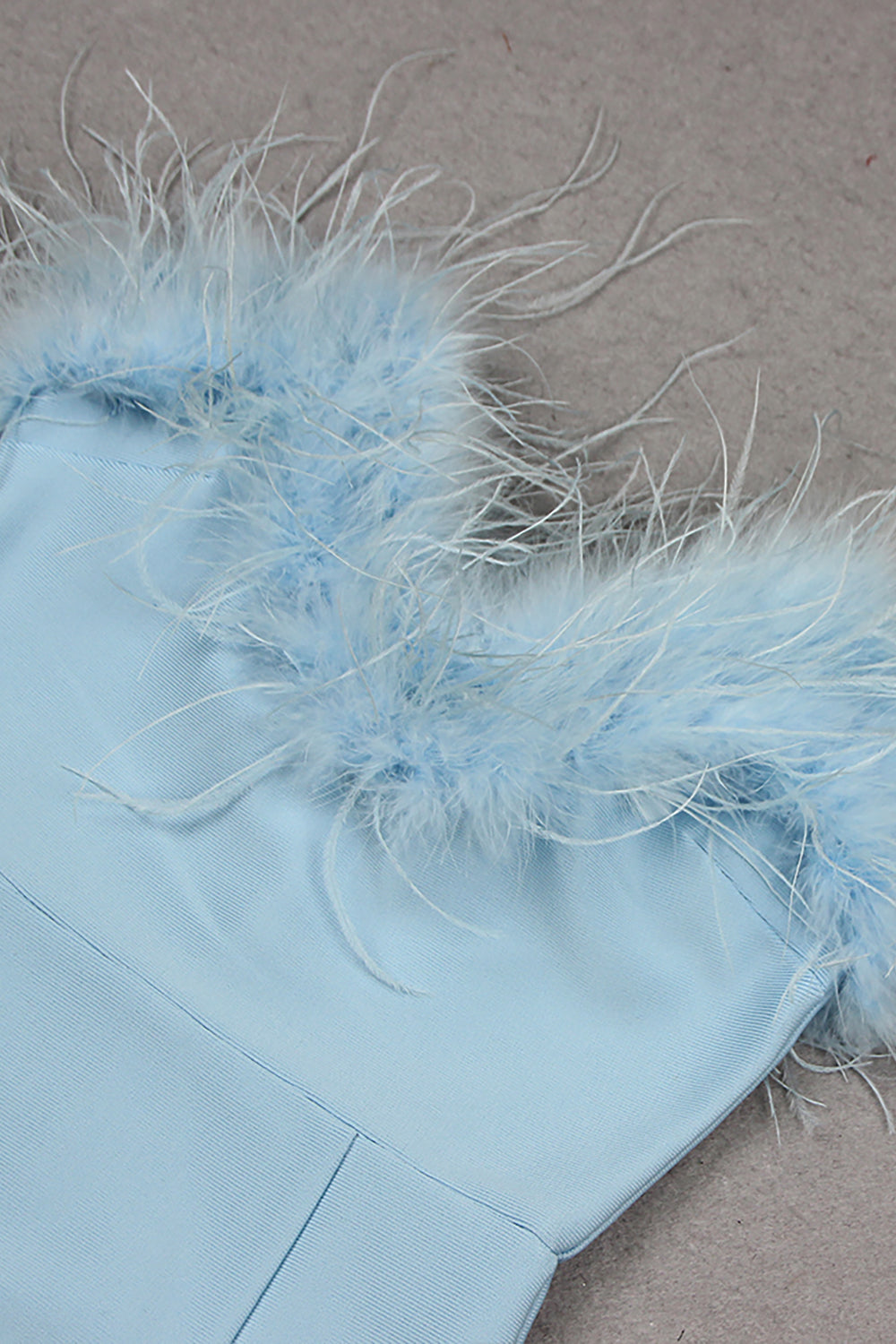 Strapless Feather Trim Cynthia Mini Bandage Dress