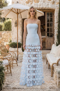 Strapless Flare Gown Aqua Blue