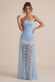Strapless Flare Gown Aqua Blue