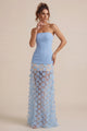Strapless Flare Gown Aqua Blue