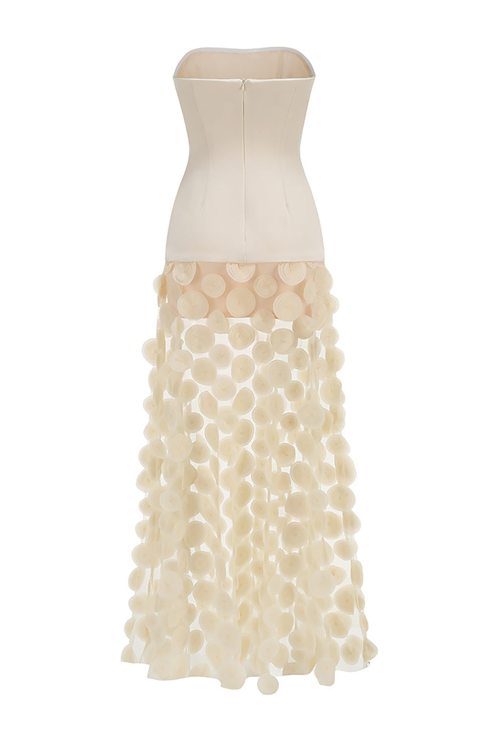 Strapless Flare Gown in Beige