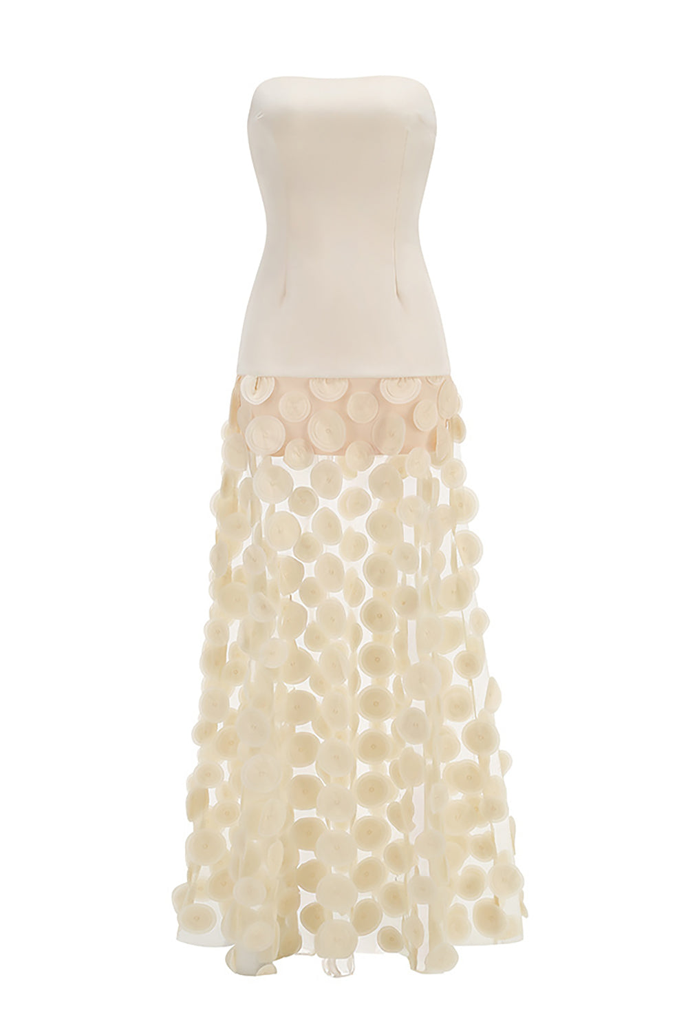 Strapless Flare Gown in Beige CHICIDA Strapless Flare Gown in Beige CHICIDA