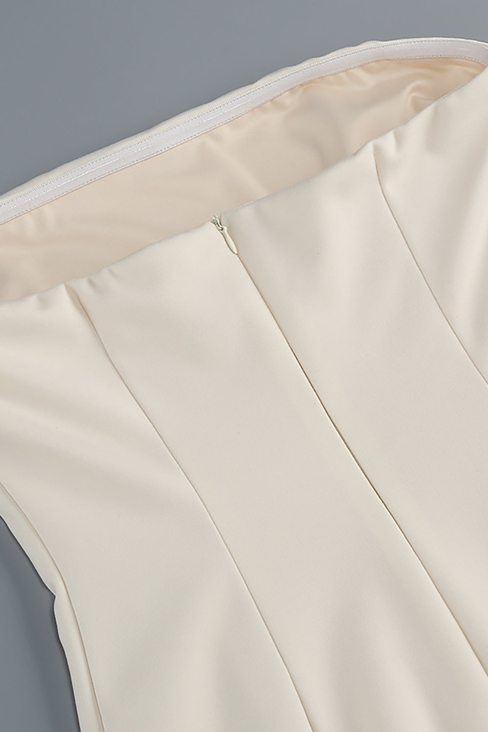 Strapless Flare Gown in Beige