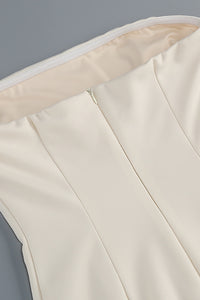 Strapless Flare Gown in Beige