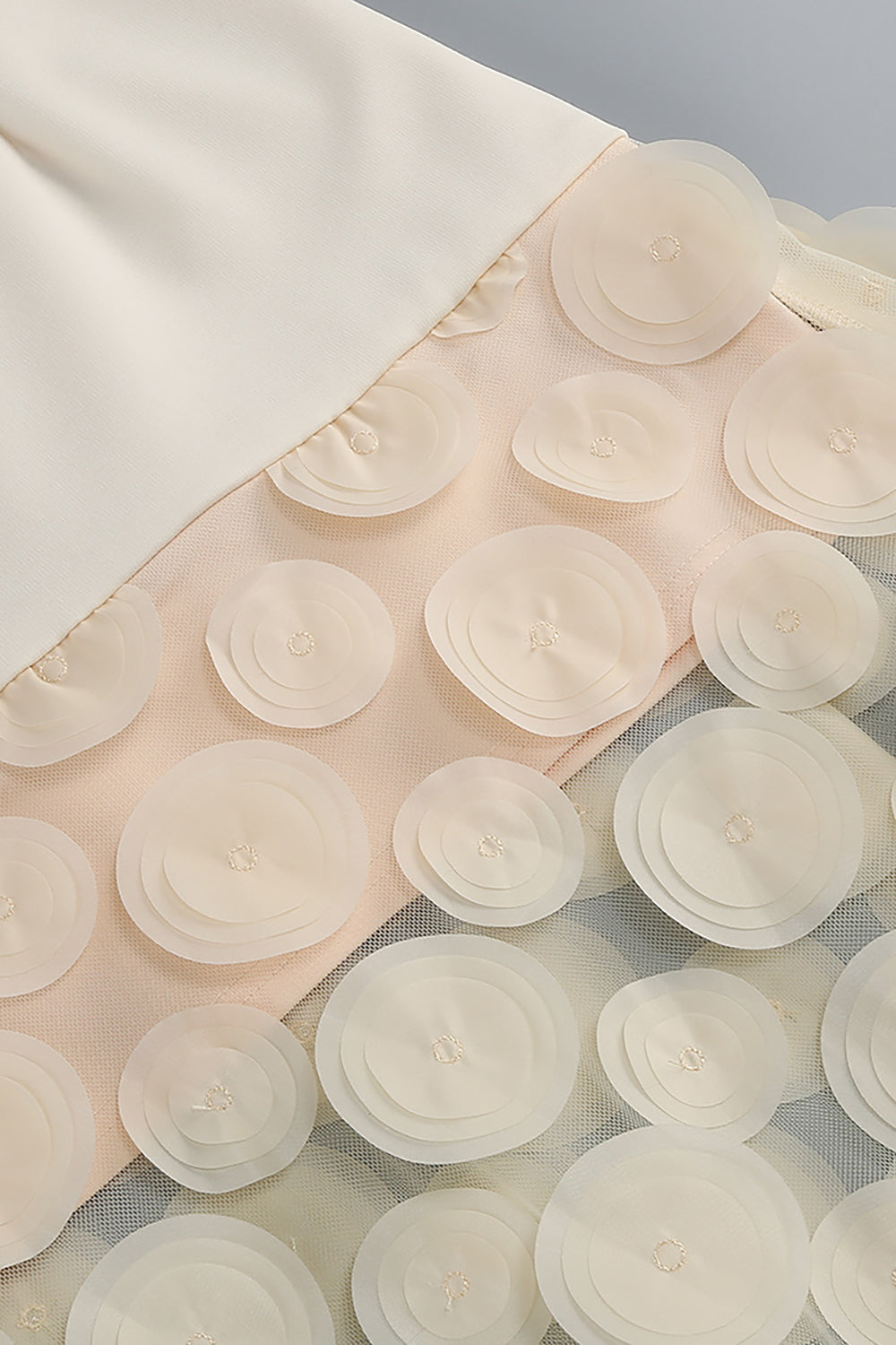 Strapless Flare Gown in Beige