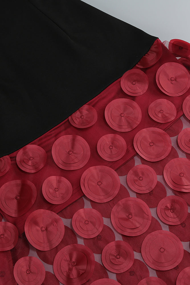 Strapless Flare Gown in Burgundy