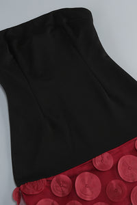 Strapless Flare Gown in Burgundy