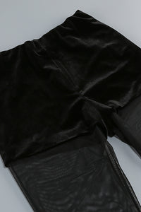 Strapless Floral Bustir Flare Tulle Trousers Set in Black