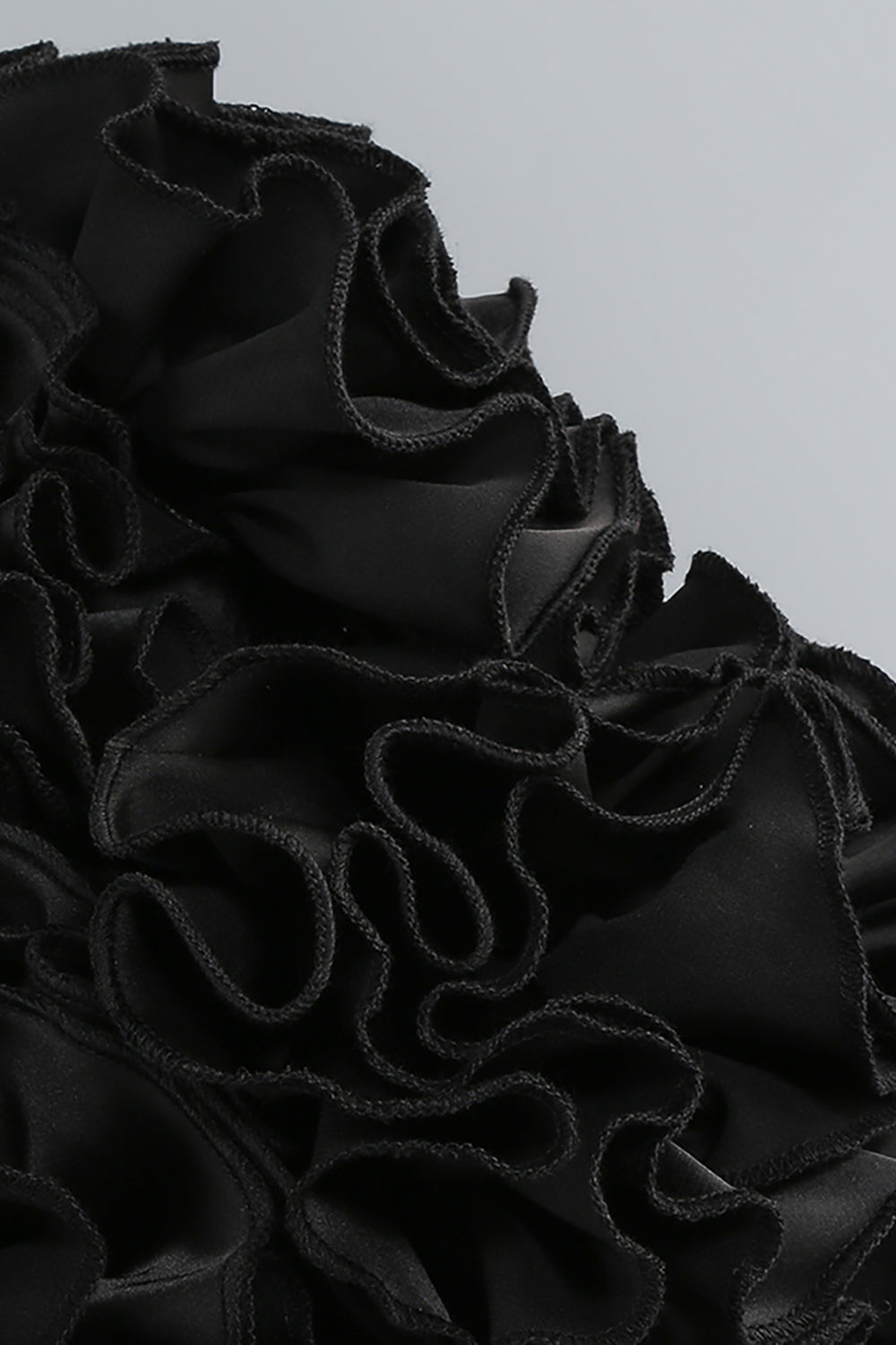 Strapless Floral Bustir Flare Tulle Trousers Set in Black