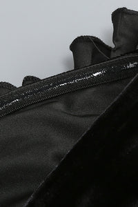 Strapless Floral Bustir Flare Tulle Trousers Set in Black