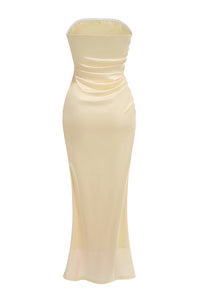 Strapless Floral Print Maxi Dress