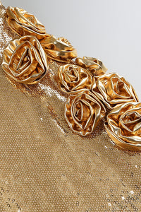 Strapless Floral Sequin Midi Dress