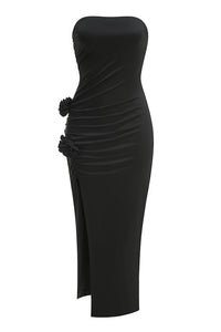 Strapless Flower Detail Dress