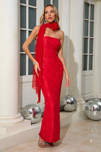 Strapless Flower Embroidered Maxi Dress