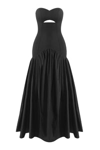 Strapless Hollow out Drop-Waist Gown