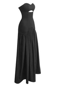 Strapless Hollow out Drop-Waist Gown