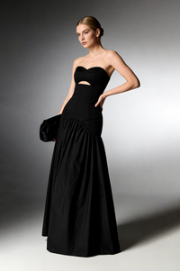 Strapless Hollow out Drop-Waist Gown