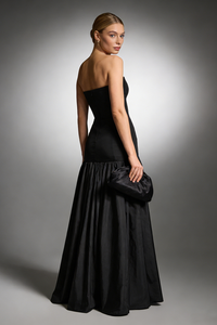 Strapless Hollow out Drop-Waist Gown