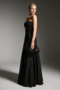 Strapless Hollow out Drop-Waist Gown