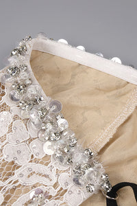 Strapless Lace-Paneled Gown