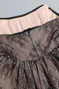 Strapless Lace Ruffle Dress