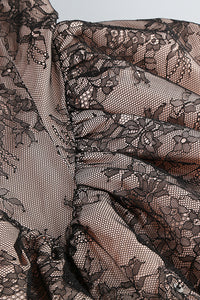 Strapless Lace Ruffle Dress