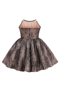 Strapless Lace Ruffle Dress