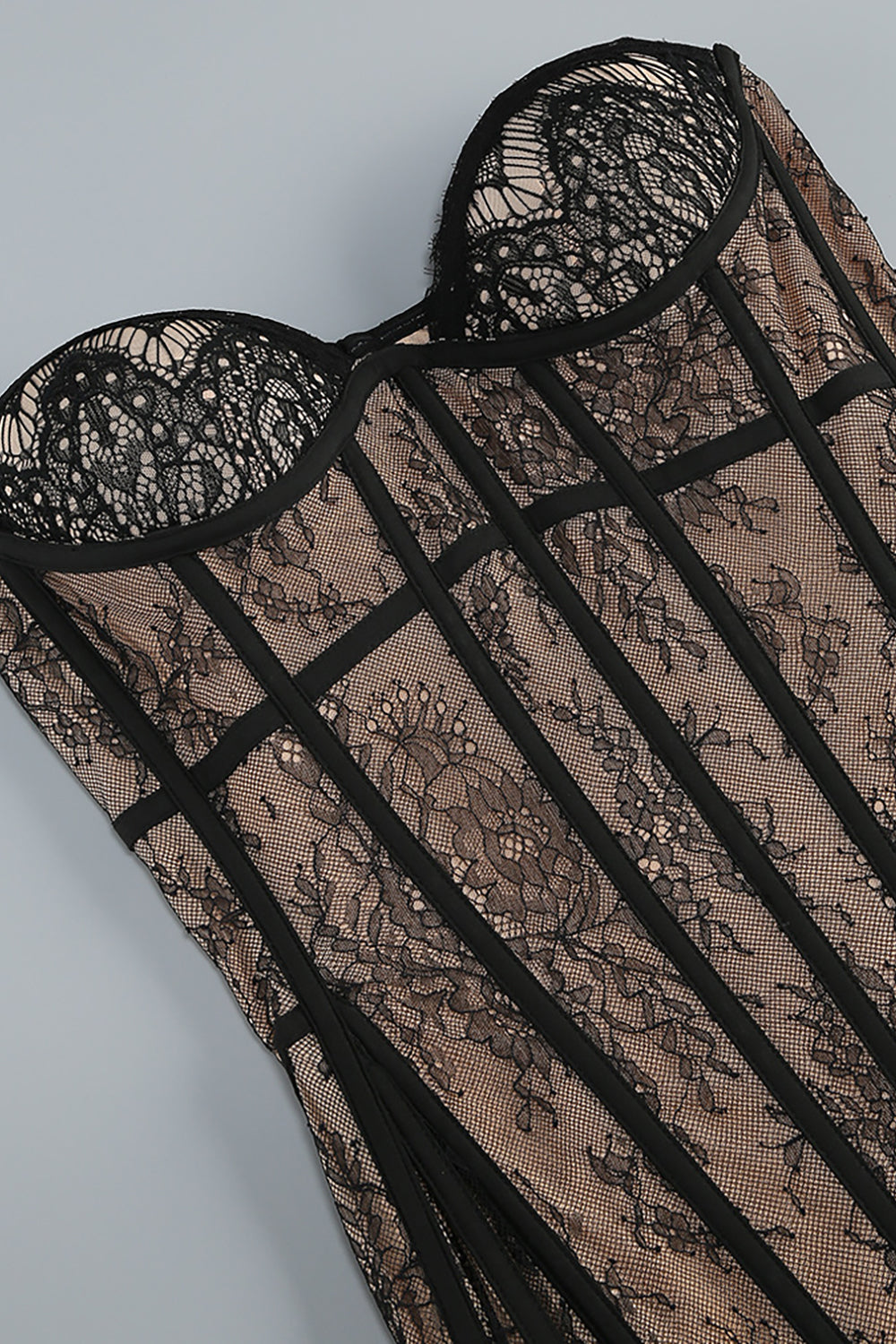 Strapless Long Lace Corset Dress