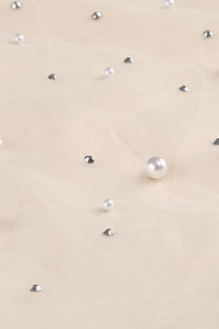 Strapless Pearl Crystal Gown