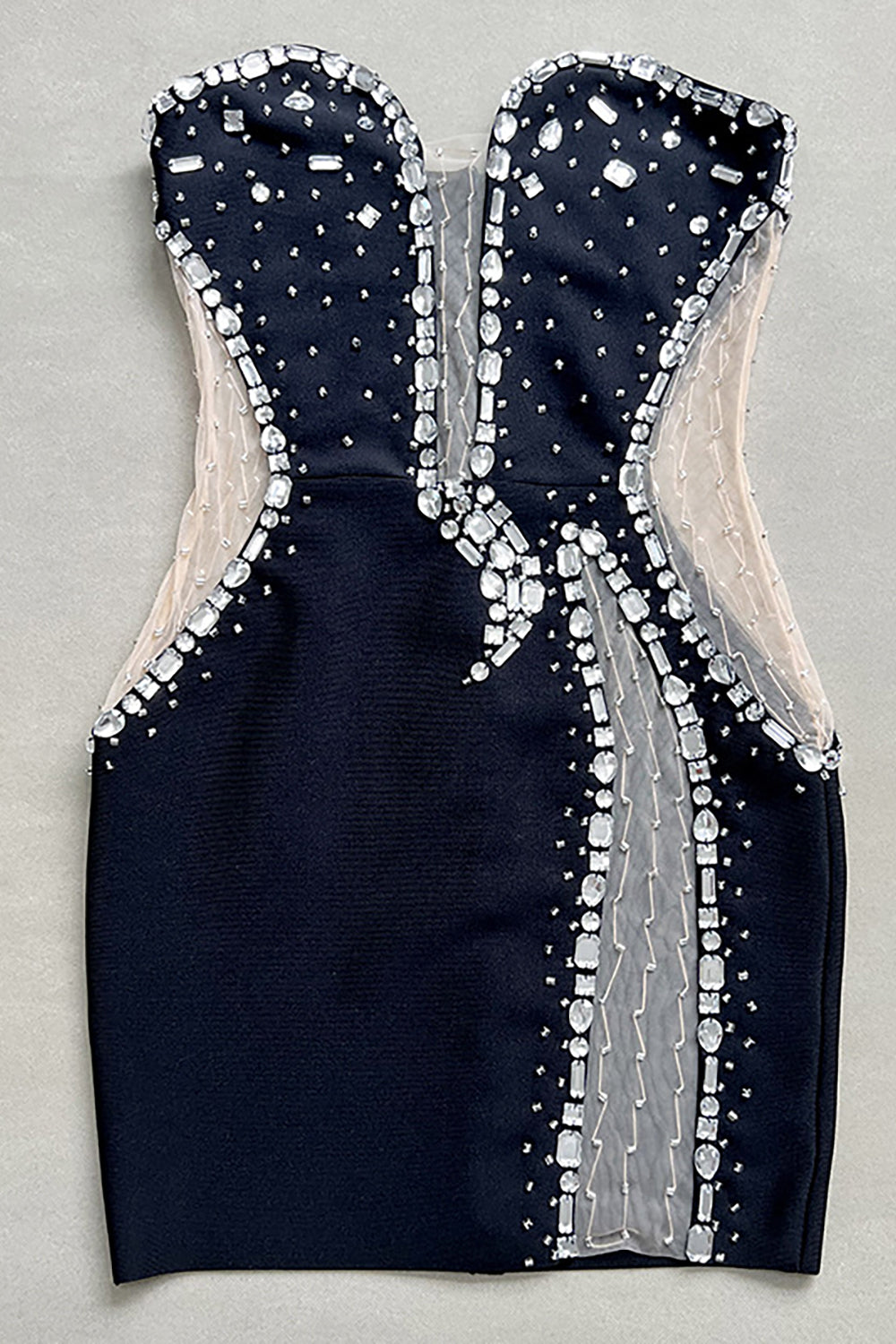 Strapless Rhinestone-Trim Mini Dress