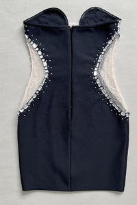 Mini-robe bustier avec bordure en strass