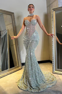 Strapless Rhinestone Sparkle Gown