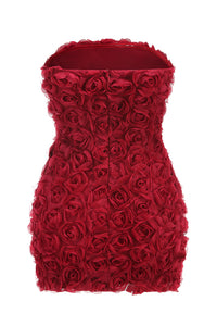 Strapless Rose Mini Dress