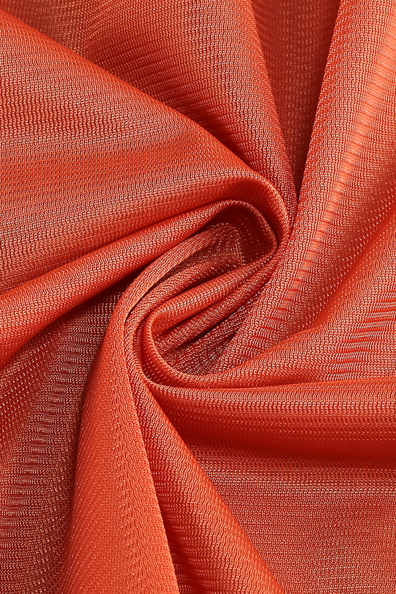Strapless Ruffled Corset Maxi Dress in Orange