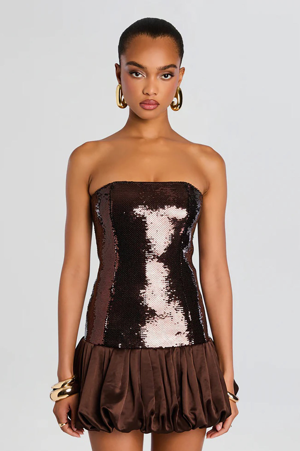 Strapless Sequin Bubble Dress