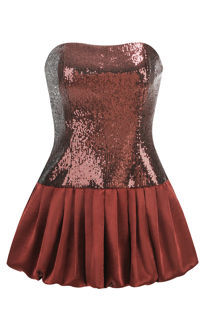Strapless Sequin Bubble Dress