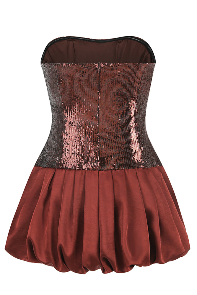 Strapless Sequin Bubble Dress