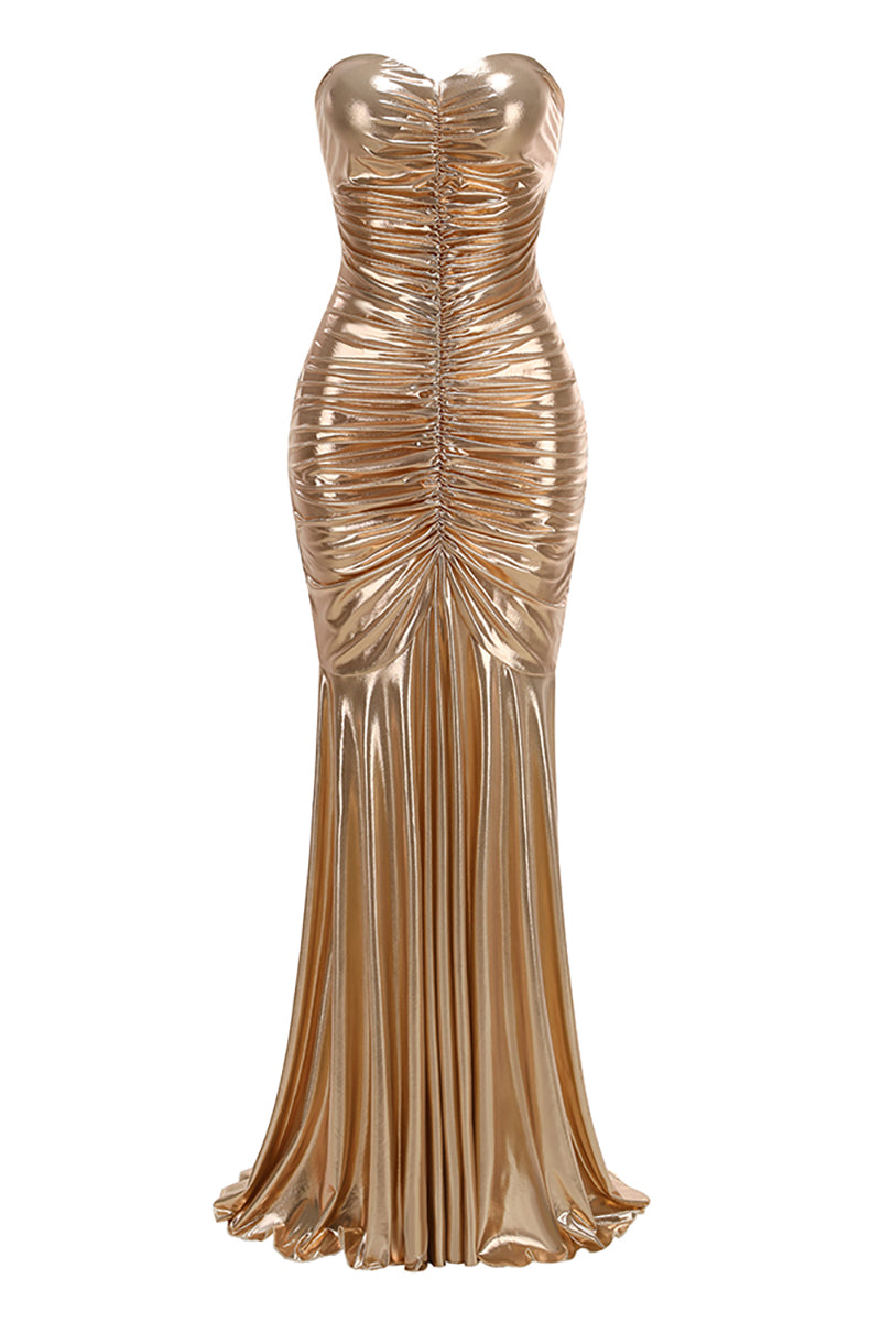 gold fishtail maxi dress Gold Sequin Fishtail Maxi Dress | Serenade Gold