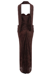 Strapless Sweetheart Neck Maxi Dress