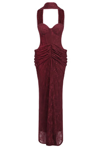 Strapless Sweetheart Neck Maxi Dress