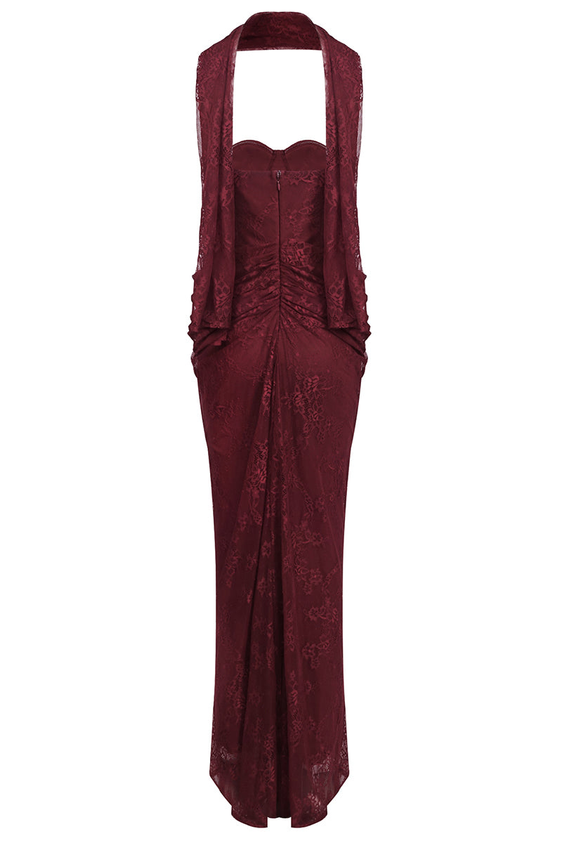 Strapless Sweetheart Neck Maxi Dress