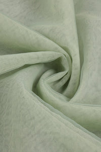 Strapless Tulle Pleated Gown in Green