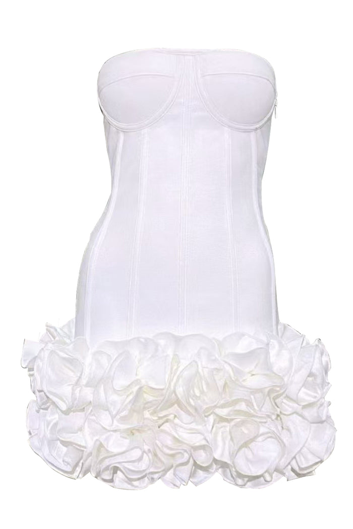 Strapless Corset Ruffled Bandage Mini Dress