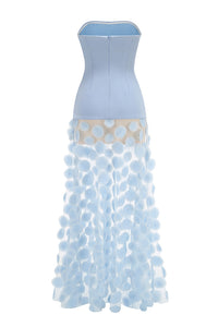 Strapless Flare Gown Aqua Blue