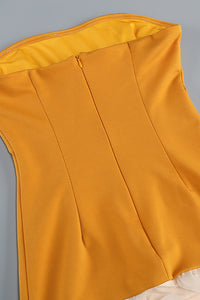 Strapless Flare Gown in Orange