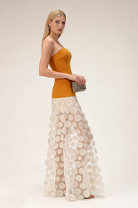 Strapless Flare Gown in Orange