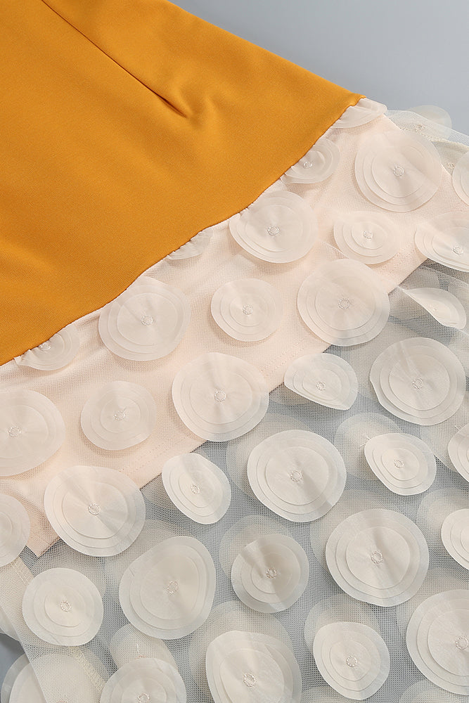 Strapless Flare Gown in Orange